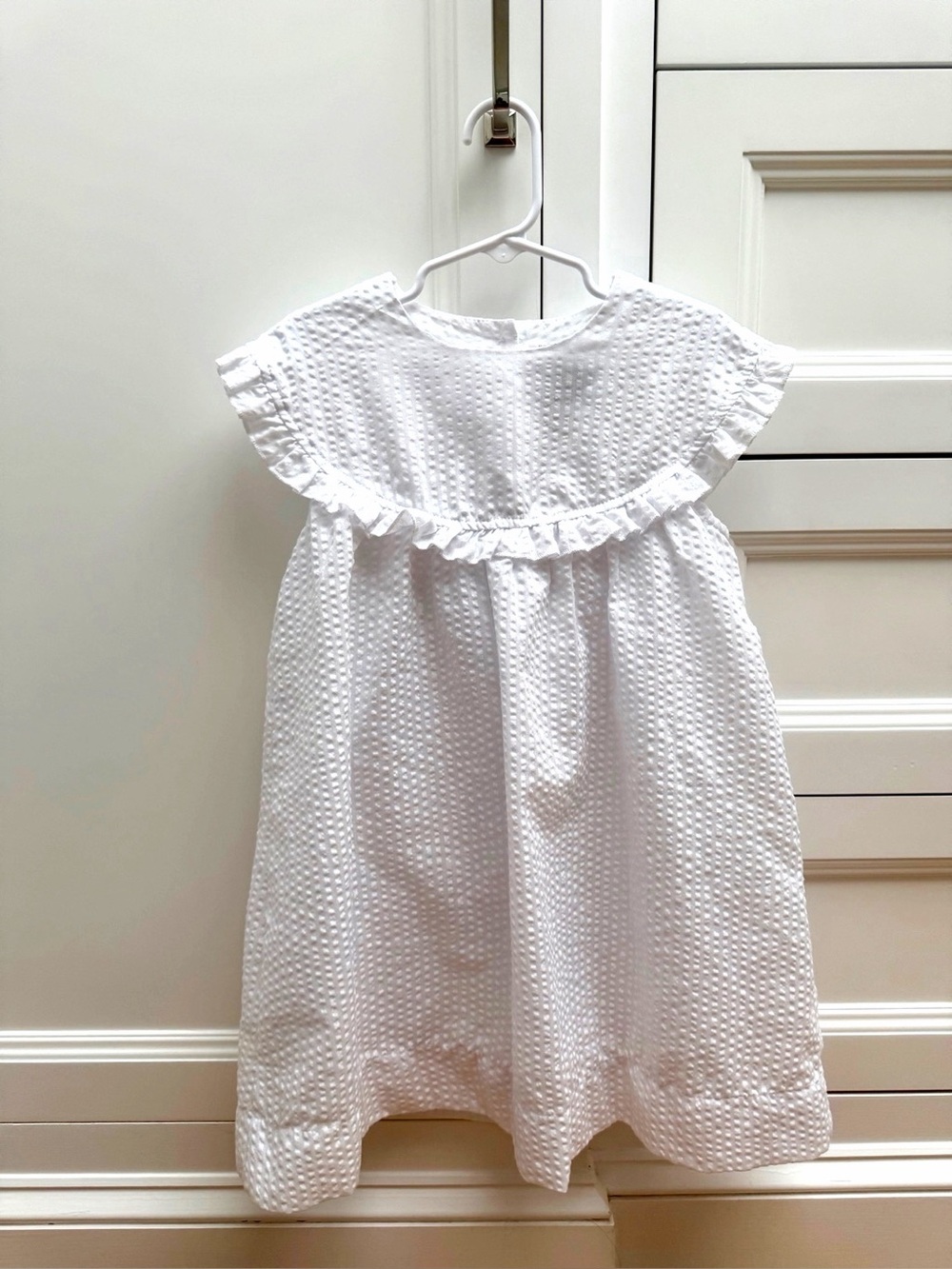Cecil & Lou White Seersucker Girls Dress Size 5 Fully Lined